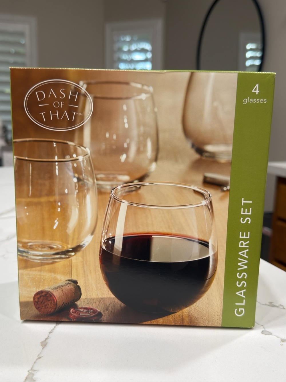 Clear Stemless Wine Glasses - 4-Pack, Clear
